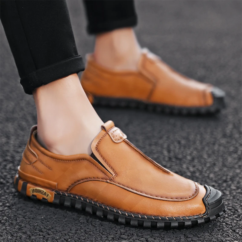 

Genuine Leather Men Shoes 2020 Casual Breathable Men's Oxfords Spring Summer Fashion Shoes for Men Designer Shoes Size 38-48 *