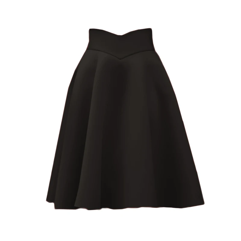 Юбки-миди Женские однотонные с высокой талией весна-осень XS-4XL