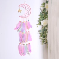 girl heart indian dream catcher handmade net with feathers wall hanging car hanging decoration ornament dreamcatcher room decor