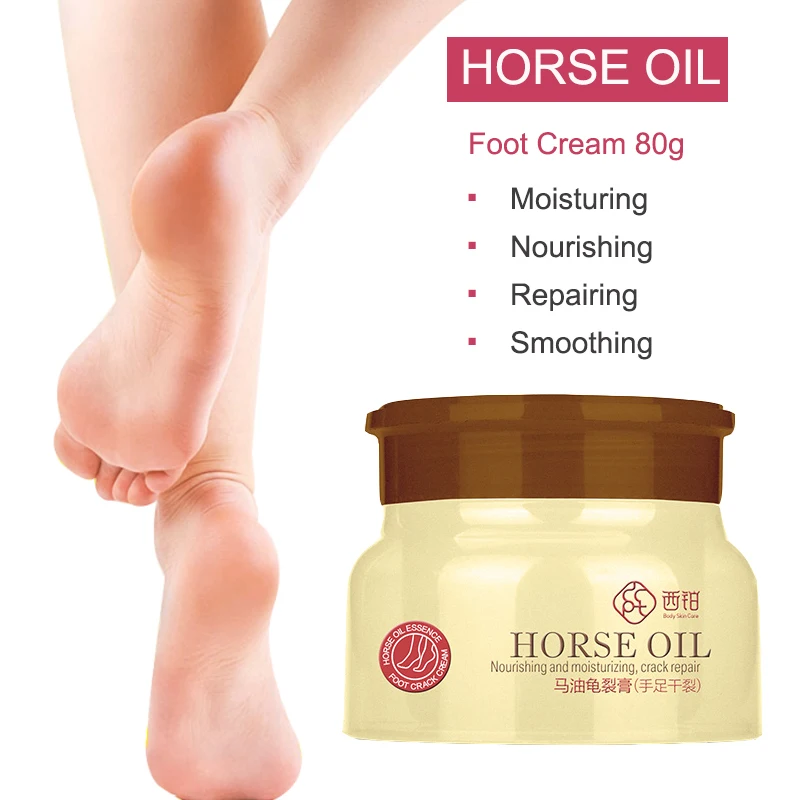 Крем крем для ног маска пятки от конского масла 80 г пузырьки против трещин пилинг
