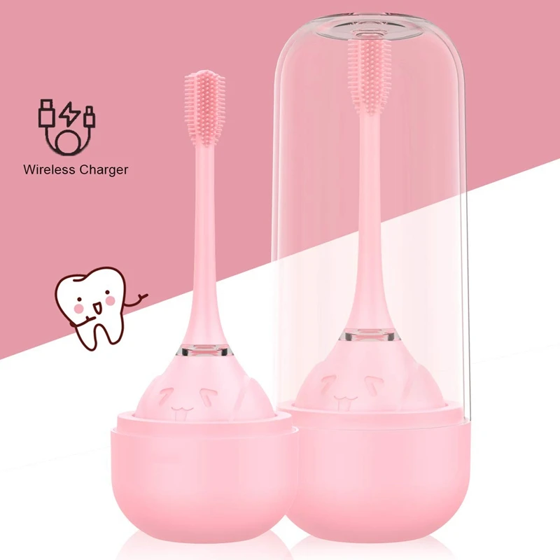 Детская Беспроводная перезаряжаемая электрическая зубная щетка звуковая милая