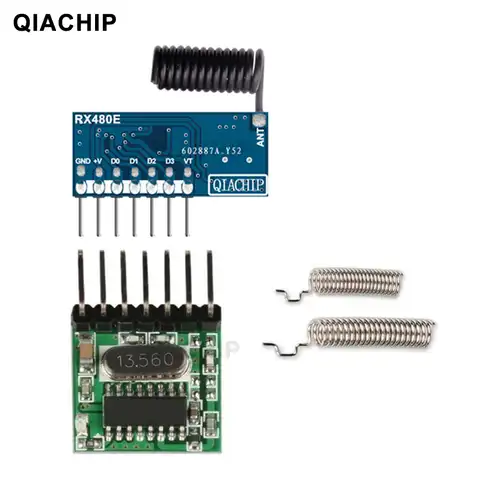 QIACHIP 433 МГц беспроводной 4-канальный выходной модуль декодирующий ресивер + Широкий передатчик кодирования напряжения для пультов дистанцио...