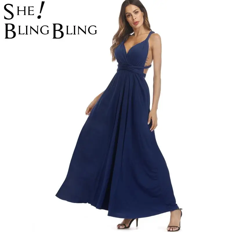 Вечернее платье макси SheBlingBling Бандажное длинное летнее модное Многонаправленное