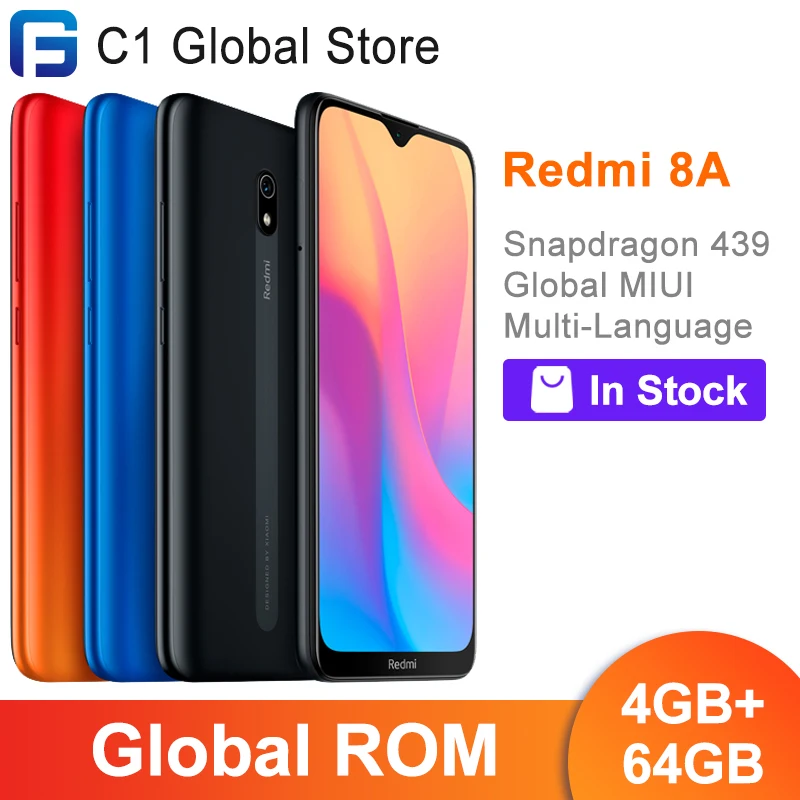 Смартфон Xiaomi Redmi 8A с глобальной прошивкой 4 Гб ОЗУ 64 ПЗУ 5000 мАч 8 А Восьмиядерный