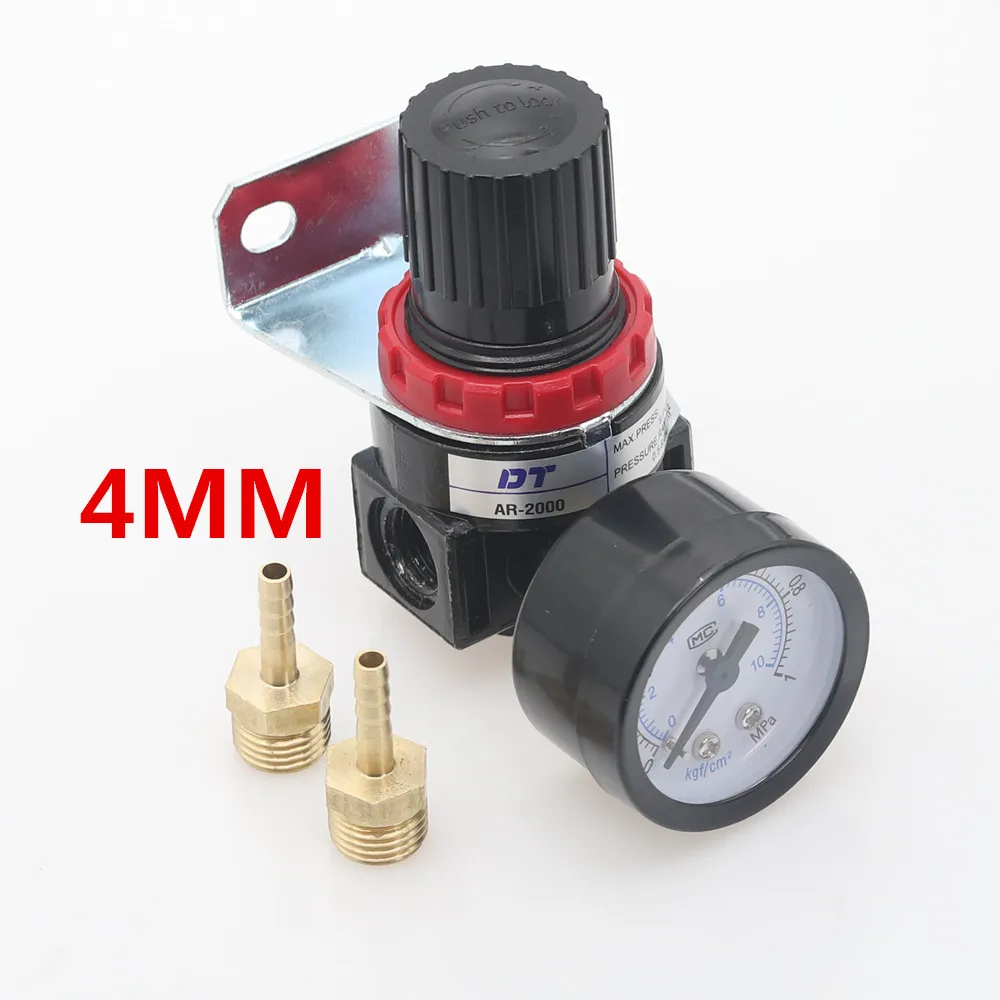 AR2000-4mm AR2000 1/" Резьба BSP пневматические компрессоры регулятор давления редукционный клапан 4 мм 6 мм 8 мм 10 мм 12 мм соединительные фитинги - Цвет: AR2000-4mm