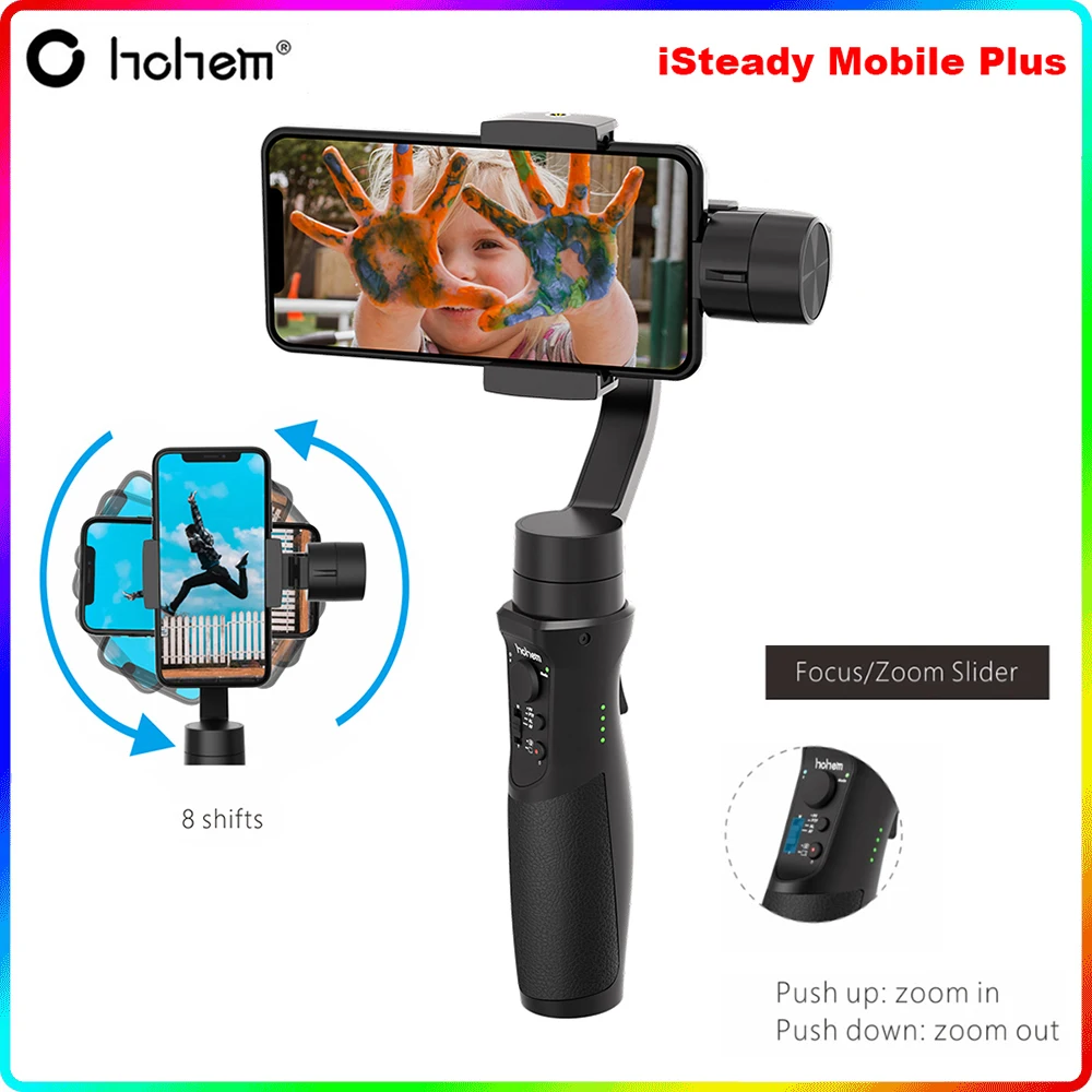 

Hohem iSteady Mobile Plus 3-осевой ручной шарнирный стабилизатор для смартфона iPhone 13 12 Pro Max 11 XS X Samsung S20 PK Smooth 4