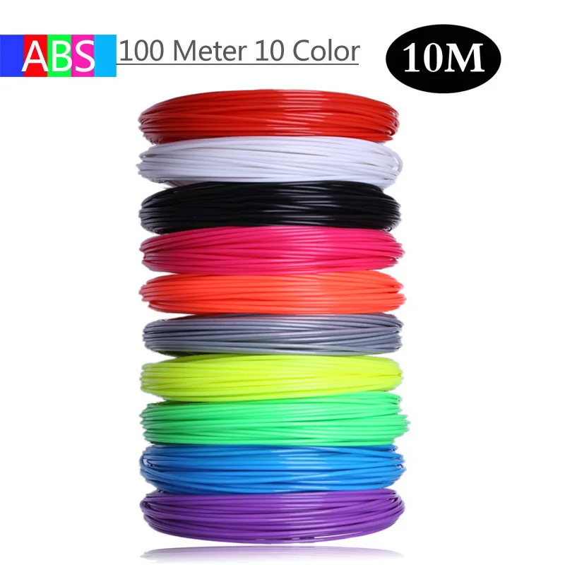 100 Meter 10 Colors Авейру 3D Ручка с 50/100 метров 200 мм ABS нити пластик 3 d принтер материалы Refil для детей игрушки для рисования - Цвет: 100 Meter 10 Colors