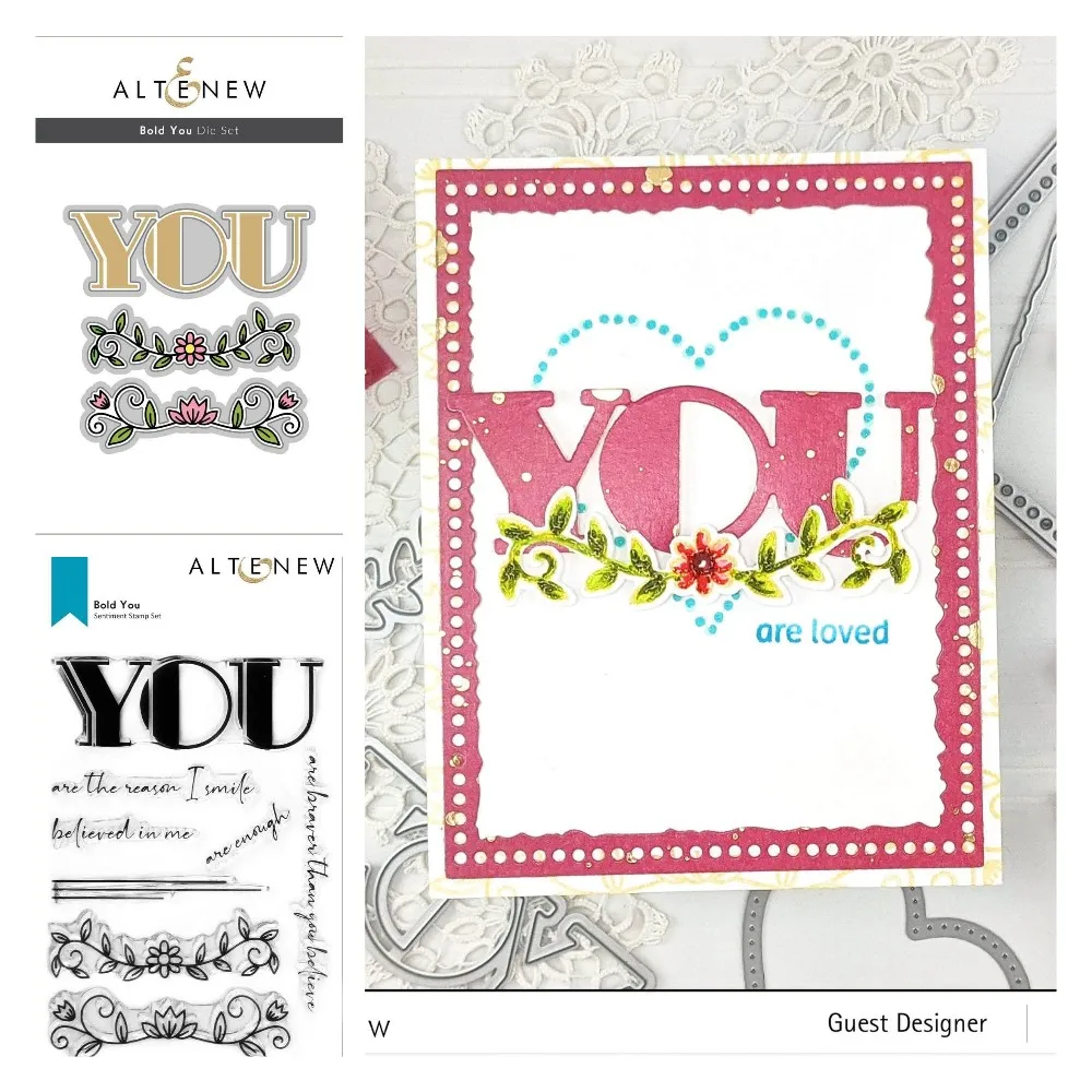 

2021 New Diy Greeting Card Handmade Bold You Die Set Cutting Die and Stamp Scrapbook Diary Decoration Template Embossing