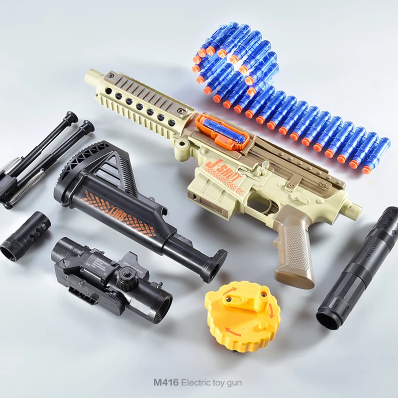 2021 Электрический Blaster взрыв мягкой пулей пистолет M416 M249 детский игрушечный для