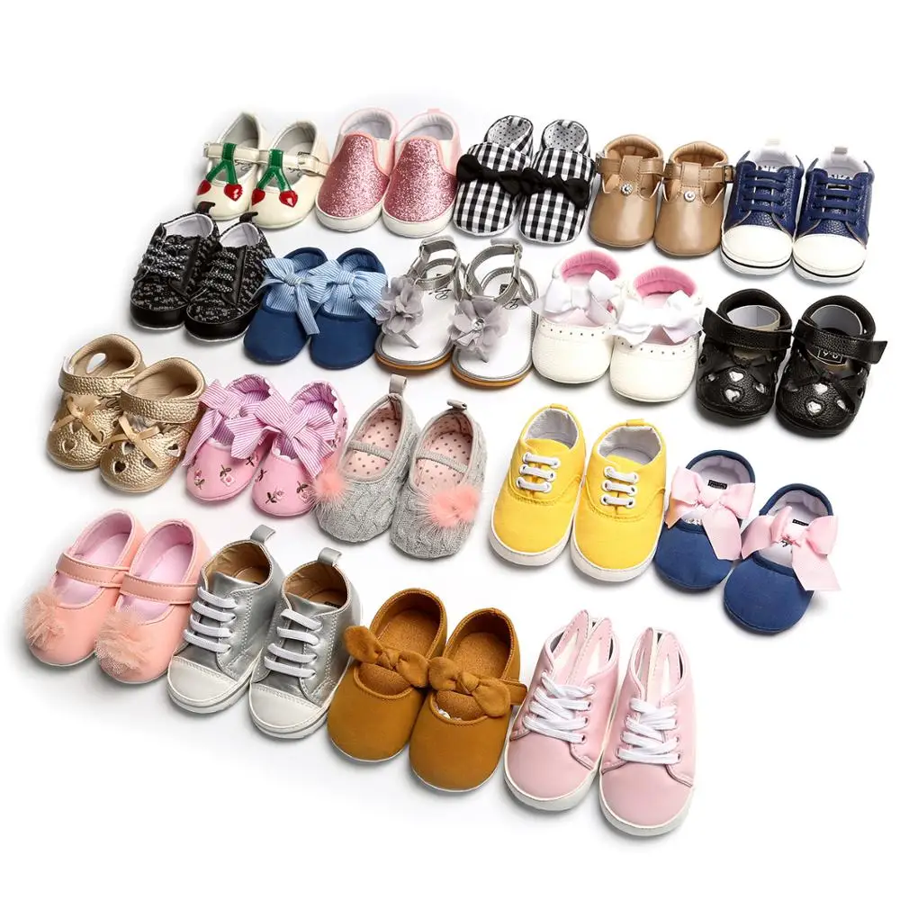 Baby Girl Shoe Boys First Walkers 3pair/lot different designs Newborn Soft Training Shoe Prewalker Infant Sandals 3 6 9 12 Month