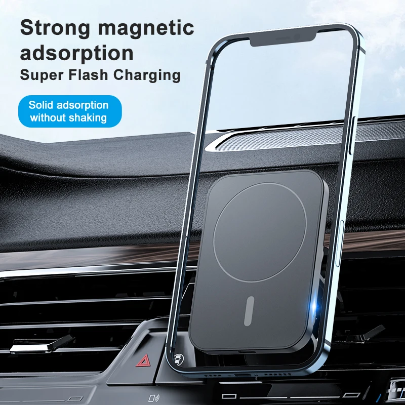 Magnetic Car Wireless Chargers Qi Phone Charger Wireless Air Vent for iPhone 12 13 Mini Pro Max Magnet Adsorb Fast Wireless 15W
