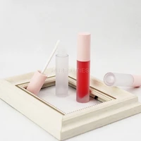 500pcs 5ml Empty Lipgloss Containers Frosted Clear Cosmetic Round Lipgloss Tube Packaging Lip Gloss Tubes With Pink Lid