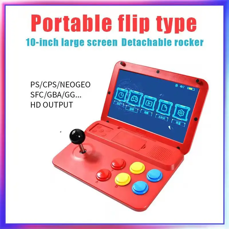 

A13 Detachable Arcade Joystick Portable Handheld Retro Gaming Consoles 10-inch HD Screen Output Music Video Player