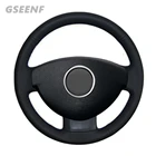Автомобильные аксессуары, чехол на руль для Renault Duster Dacia Duster 2010-2016, черная прошитая вручную мягкая искусственная кожа