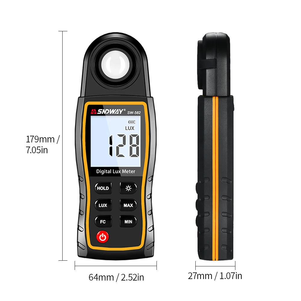 SNDWAY SW-582 Digital Lux Meter LCD Display Handheld Auto Range Luminometer Photometer Luxmeter Light 0-199 900 | Инструменты
