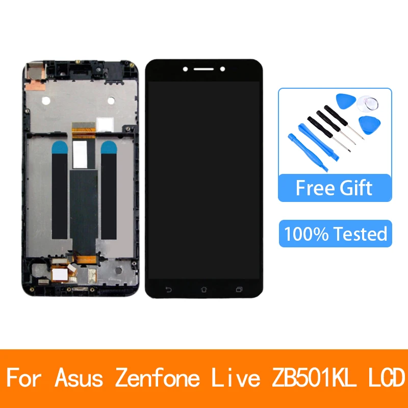 

ЖК-дисплей 5,0 дюйма для Asus ZenFone Live ZB501KL X00FD A007, с рамкой, сенсорной панелью, дигитайзером в сборе с инструментами