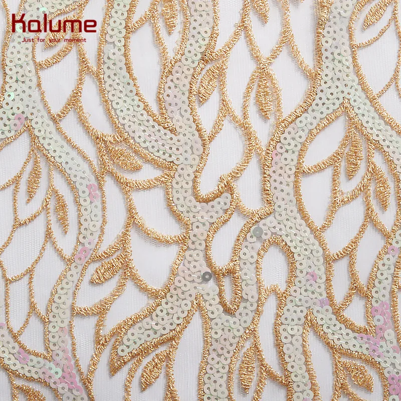 

Kalume African Lace Fabric Diy Dress French Lace Fabric Sequins Nigerian Tulle Lace Fabric For Party Wedding Lace Fabrics F2349