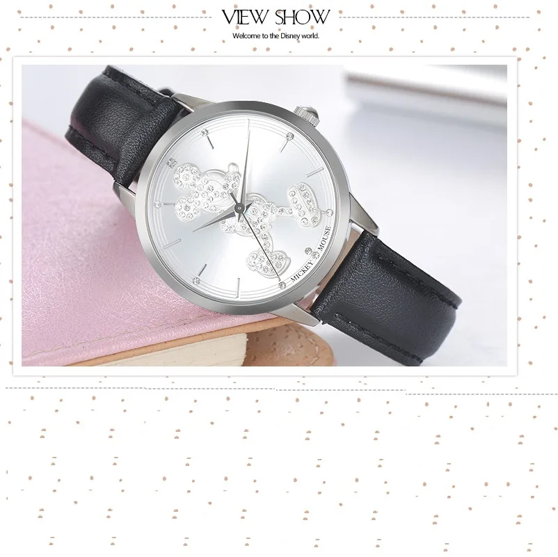 Часы женские кварцевые с кристаллами и изображением Микки Мауса|Детские часы| |