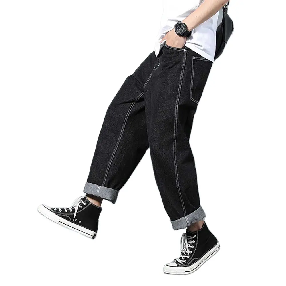 New Fashion Straight Jeans Men Casual Denim Pants Loose Baggy Trousers Streetwear Hiphop Harem Jeans Male Clothing