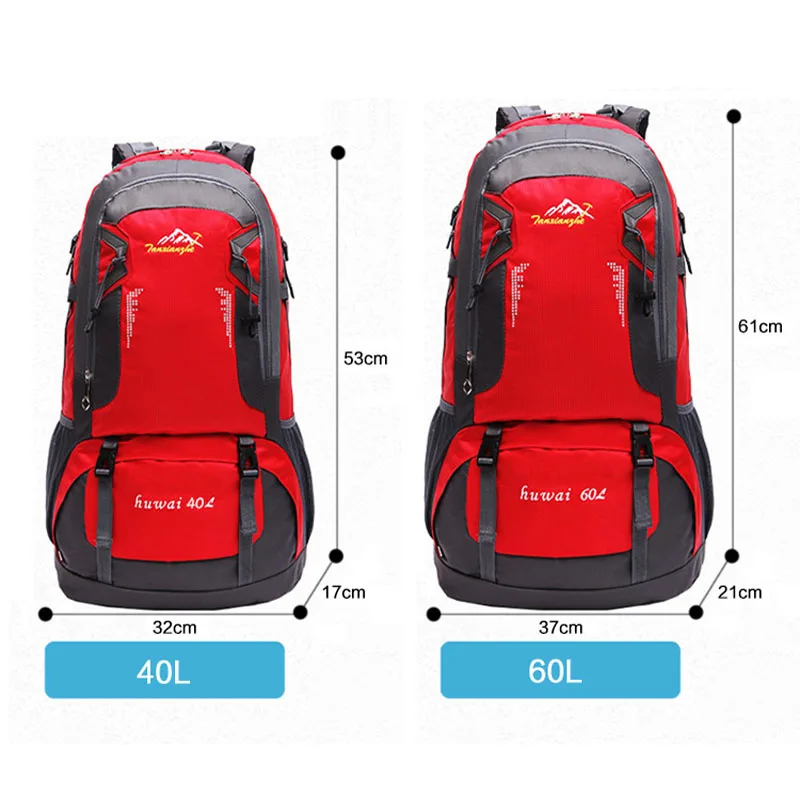 60L Большая вместительная сумка уличные сумки водонепроницаемый походный рюкзак