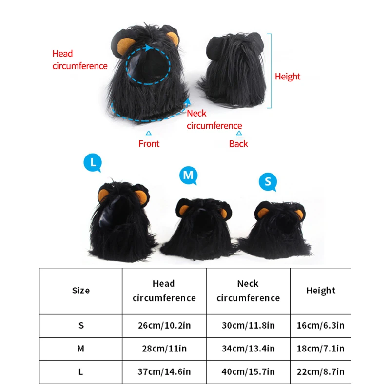 Смешной милый мягкий чехол для парик кота костюм кошки Лев грива шапочка кошек и