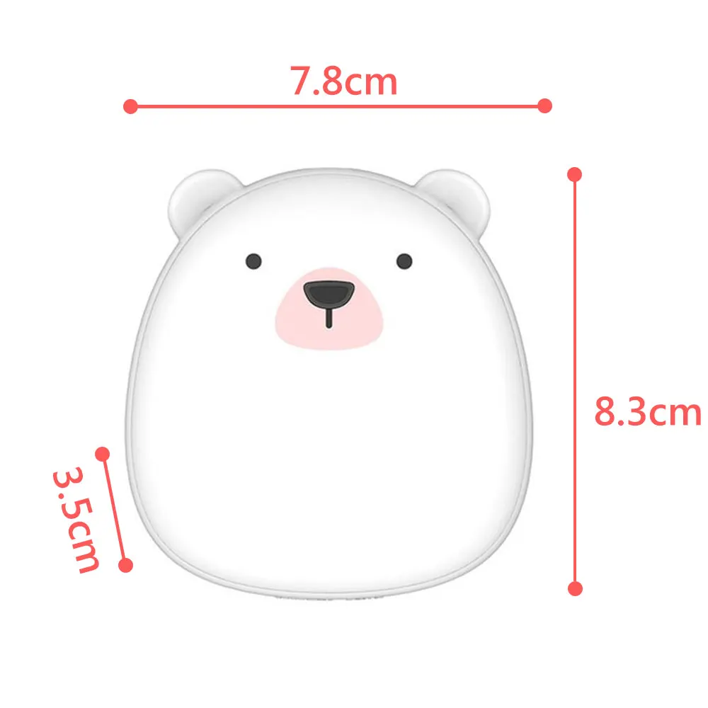 

Cute Cartoon Winter Mini Hand Warmer Polar Bear USB Rechargeable 4000mAh Power Bank Hands Warmer Quick Heating Hot Device