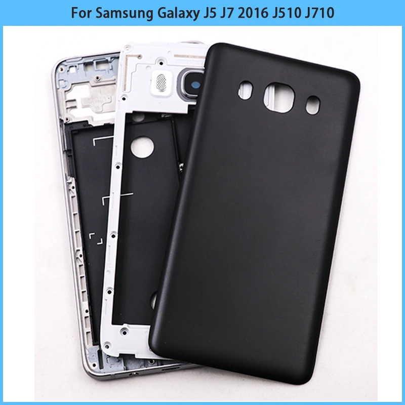Для Samsung Galaxy J5 J7 2016 J510 J710 Передняя средняя рамка задняя крышка батарейного отсека