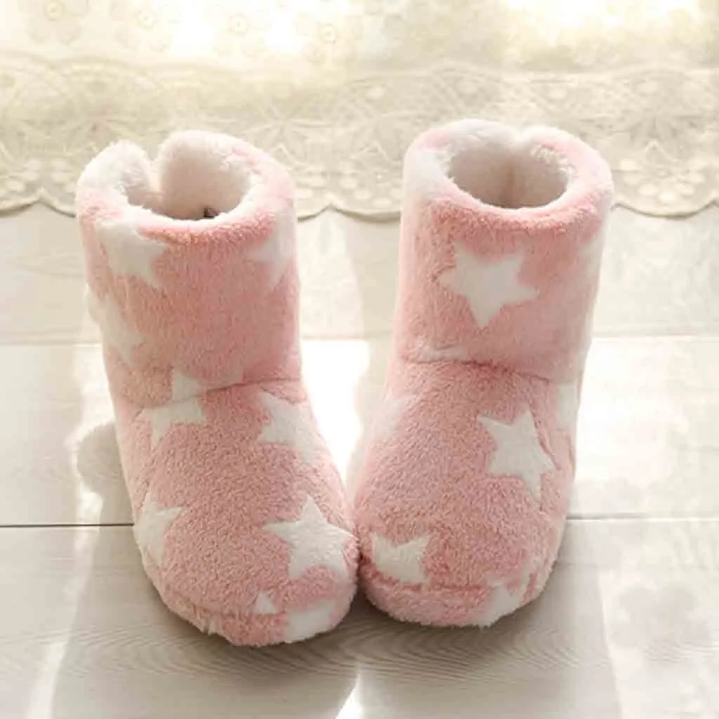 Домашняя обувь женская мягкая бесшумная плюшевая Шариковая теплые Тапочки на