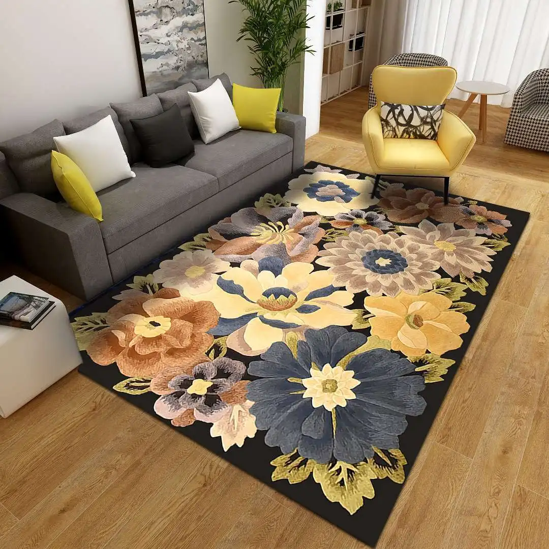 

Pastoral Flower Carpets For Living Room Countryside Home Bedroom Rugs And Carpet For Study/Dining Table Floor Mat Europe Carpet