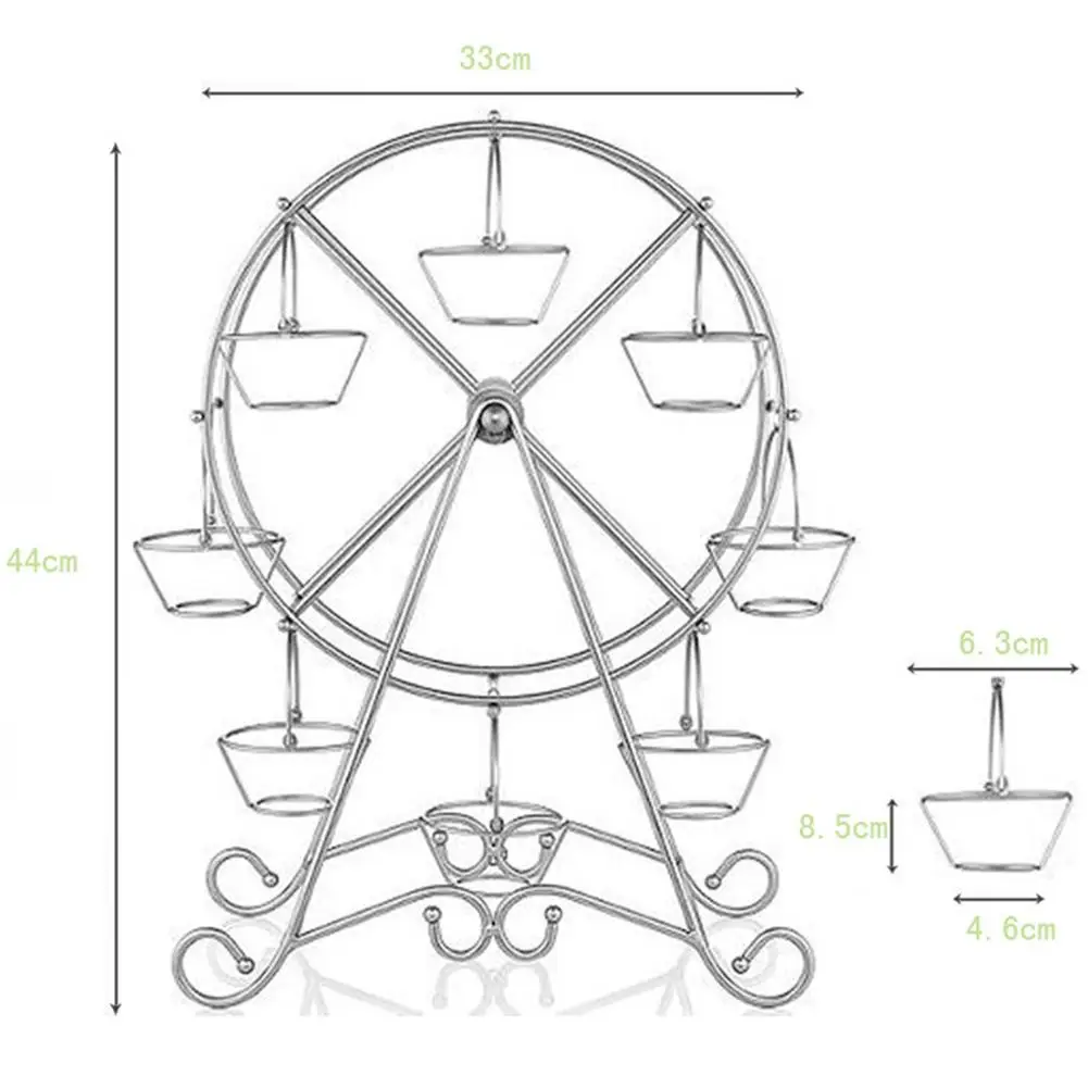 80% New Arrival 2021 Metal Ferris Wheel Cupcake Stand Wedding Birthday Party Cake Holder Display Rack | Дом и сад