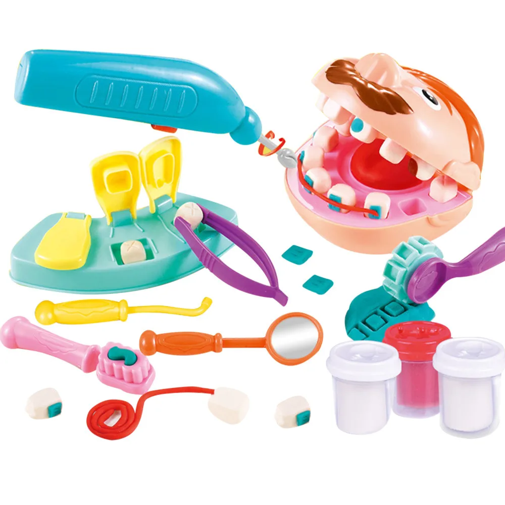 

Kids Toy Doctor Set Cosplay Dentists Toys DIY Clay Plasticine Tools Baby Pretend Play Doctor Nurse Set Montessori Toys For Child