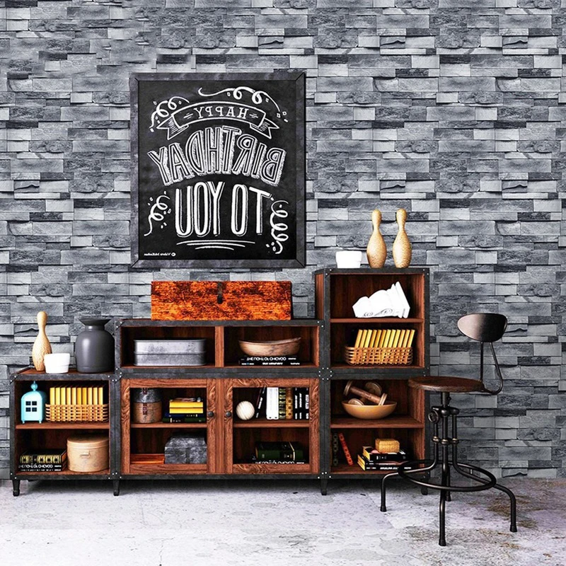 

3D Brick Pattern Wall Stickers Industrial style Wallpaper Self Adhesive Modern Wall Papers Home Decor Living Room Bedroom Art