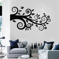 tree branch wall stickers cute birds vinyl decal flowers mural romantic bedroom decoration removable home decor3775