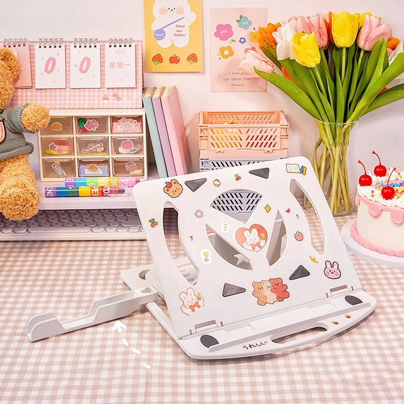 

W&G Kawaii Cooling Rack notebook Stand Desktop Shelf Increased Rack Laptop Storage Rack Cute Desk Organizer Phone Stand