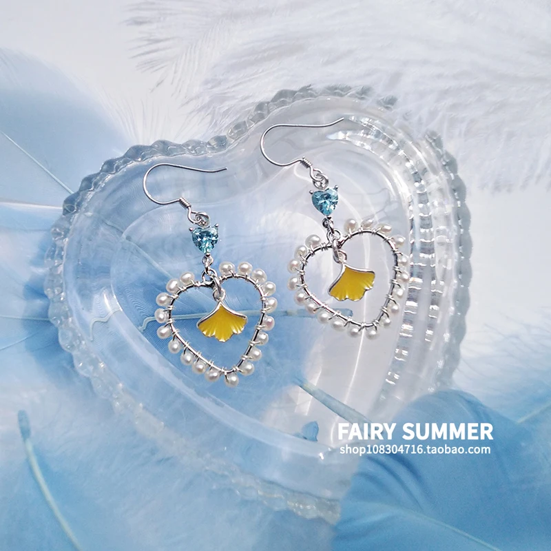 

Серьги-подвески Baiqi в форме сердца с жемчугом