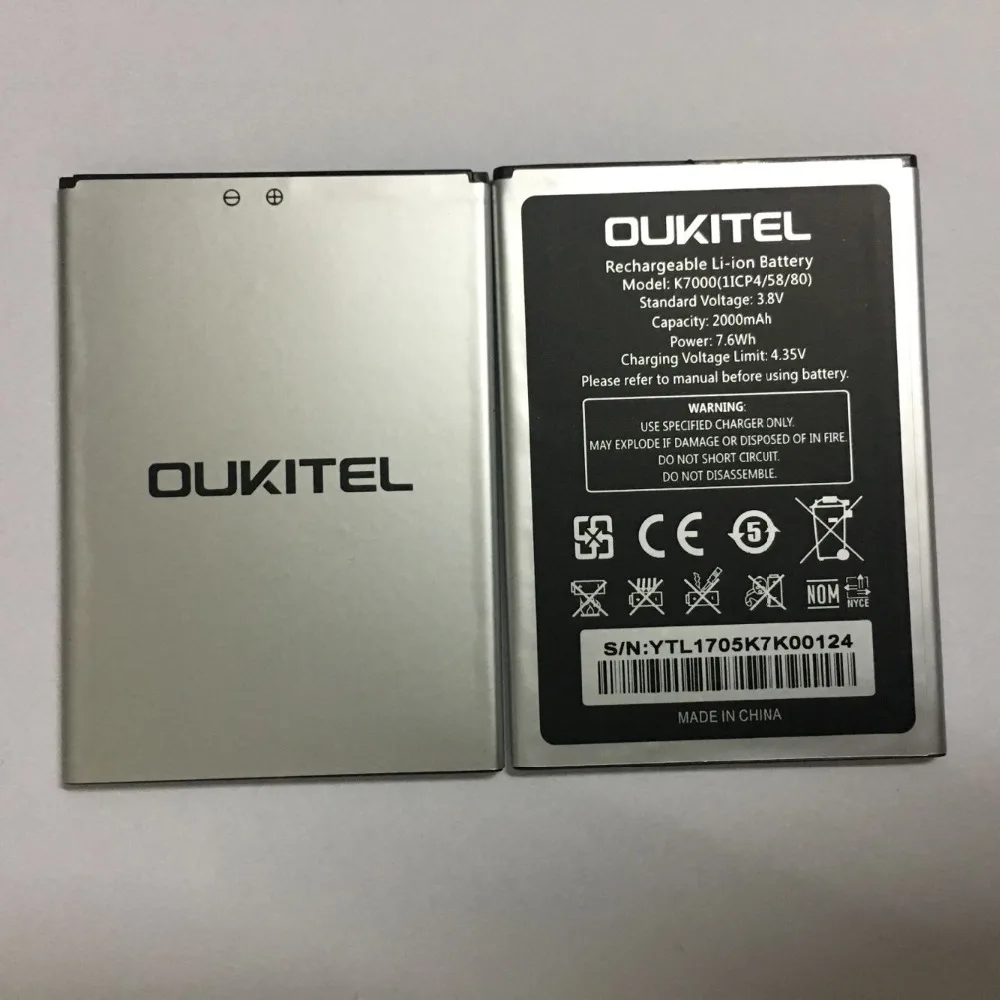 Oukitel K7000 аккумулятор 100% оригинал 2000 мАч запасная батарея для мобильный телефон |