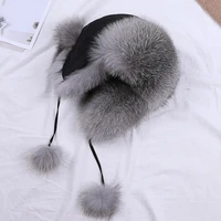 fur hat for women natural raccoon fox fur russian ushanka hats winter thick warm ears fashion aviator trapper bomber snow cap