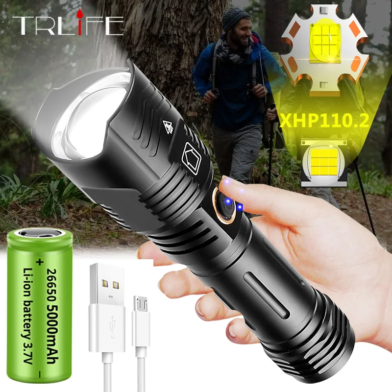1990000LM 9Cores XHP110.2 Super Bright LED Flashlight Waterproof Tactical Flashlight Powered by 5000mAh 26650 Battery