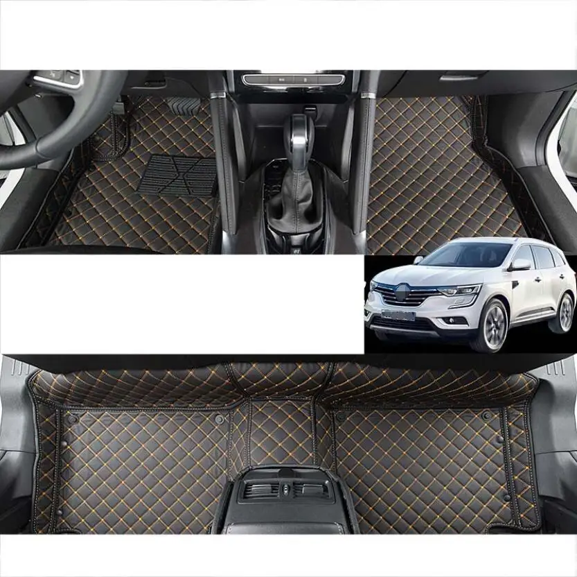 for car styling leather floor mats for renault koleos Samsung QM6 2016 2017 2018 2019 2020 accessories rug carpet