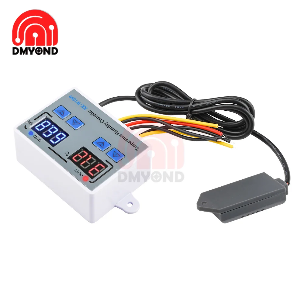 

XK-W1099 Digital Temperature Humidity Controller 12V Direct Output Thermostat Hygrostat 10A Termostat Temperature Control Switch