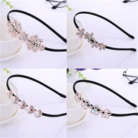 the new pearl rhinestone headband crystal crown show performance hair bands for women perfect quality fashion wild daily decorat