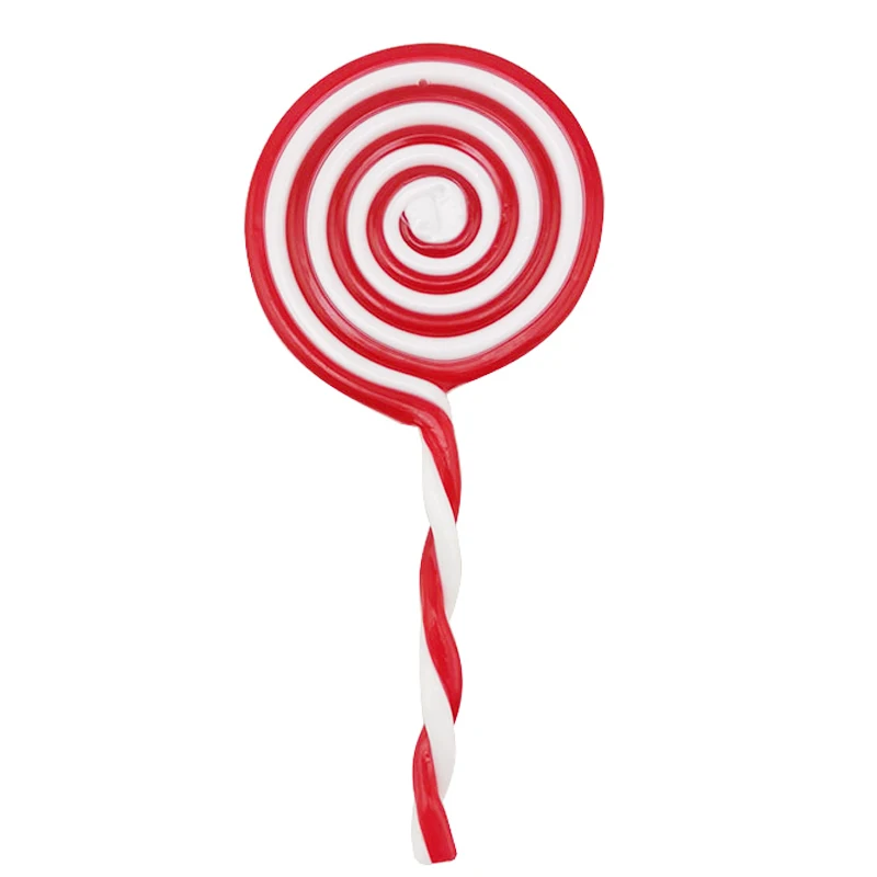 16cm Longth Simulation Cartoon Candy Simulation Red And White Plastic Lollipop Merry Christmas Tree Home Decorations New Year