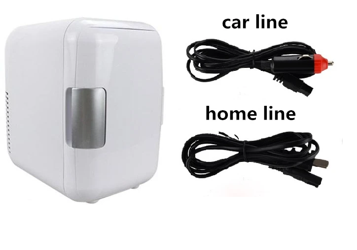 Car and home Whtie New 4L heating Low Noise Dual-Use Home Charging Refrigerators Freezer Cooling Heating Boxes Fridge 220V/12V - Цвет: Car and home Whtie