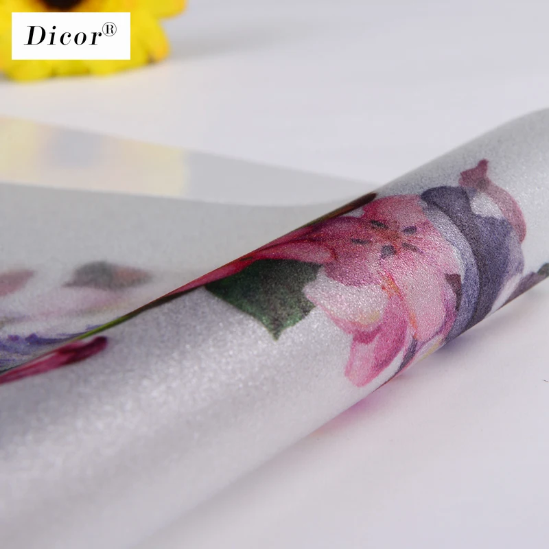 DICOR DIY красивый венок стеклянная пленка оконная наклейка прозрачная непрозрачная для гостиной стеклянная дверь без клея Свадебный декор плакат