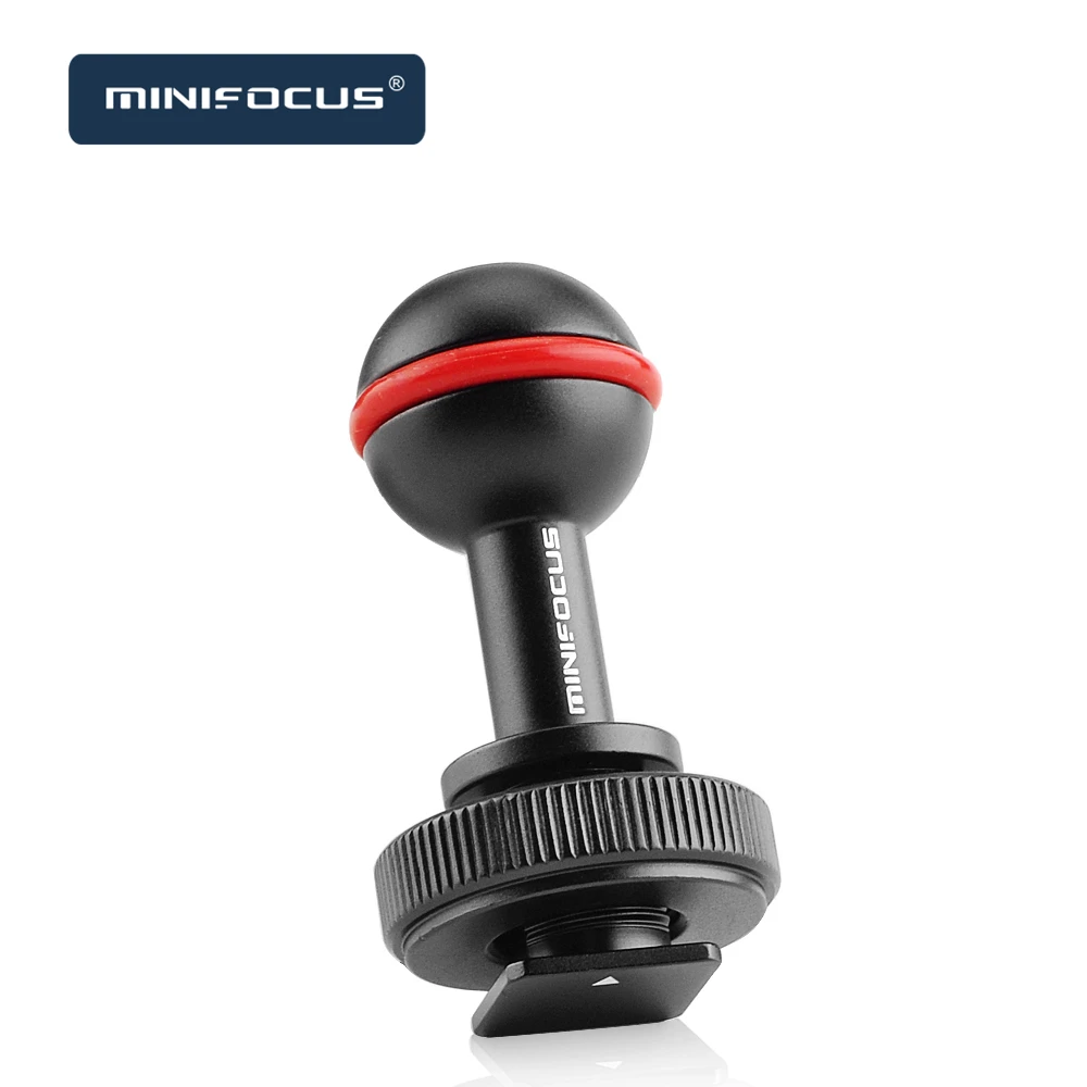 MINIFOCUS Cold Hot Shoe Ball Mount Arm Base Adapter Turnable for Diving Housing System Underwater Photography | Электроника