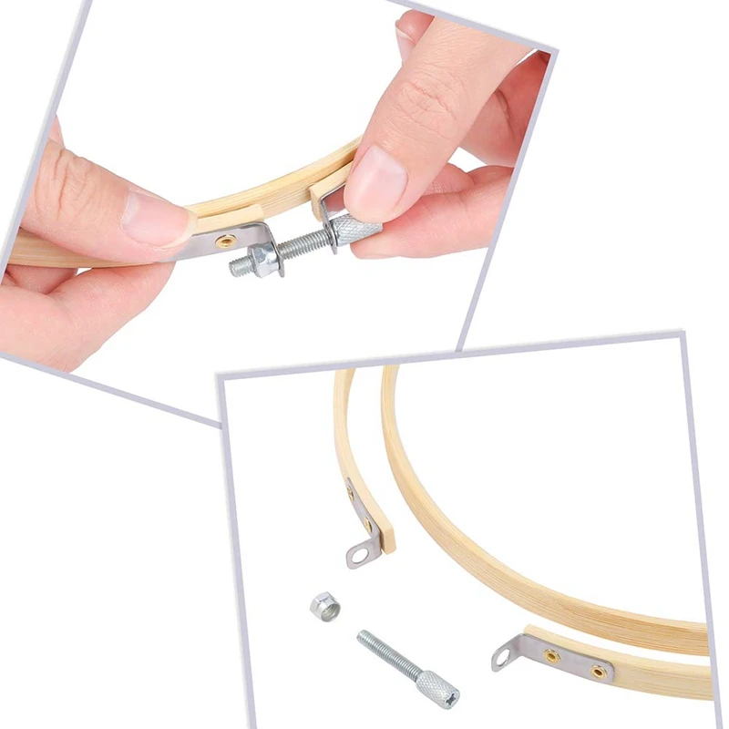 Лидер продаж 7 дюймов Вышивка Обручи деревянный круглый регулируемый бамбуковый