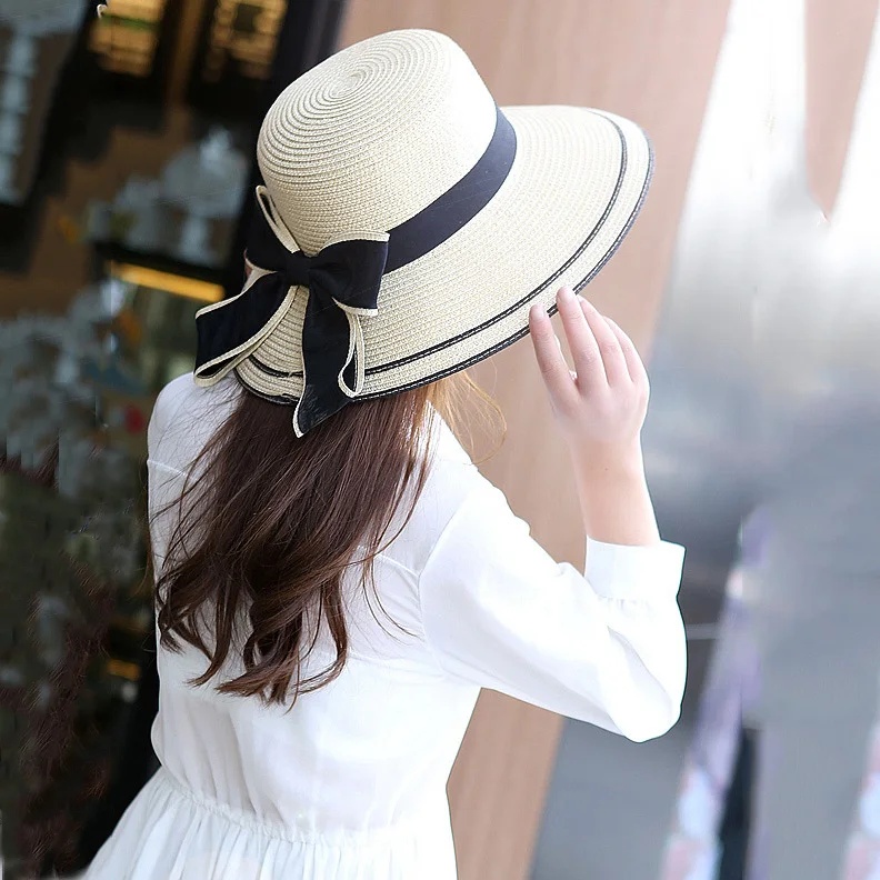 

Шляпа SunHat женская Соломенная с широкими полями, модная универсальная Складная пляжная дорожная Панама от солнца с большими краями, лето