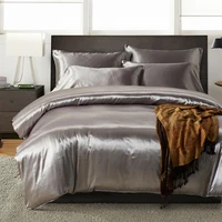 luxury solid duvet cover set 3pcs home textile bedding solid quilt pillowcase adult twin king queen double bed no sheet