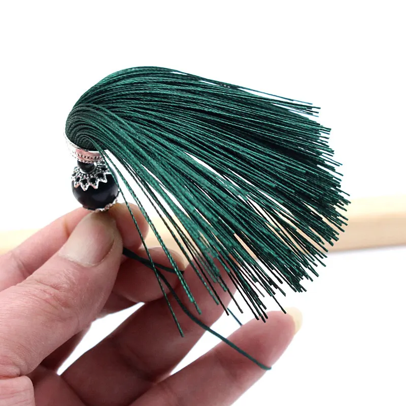 2 шт. 100 мм шелковая кисточка с бахромой висячая веревка и бусинами отделка