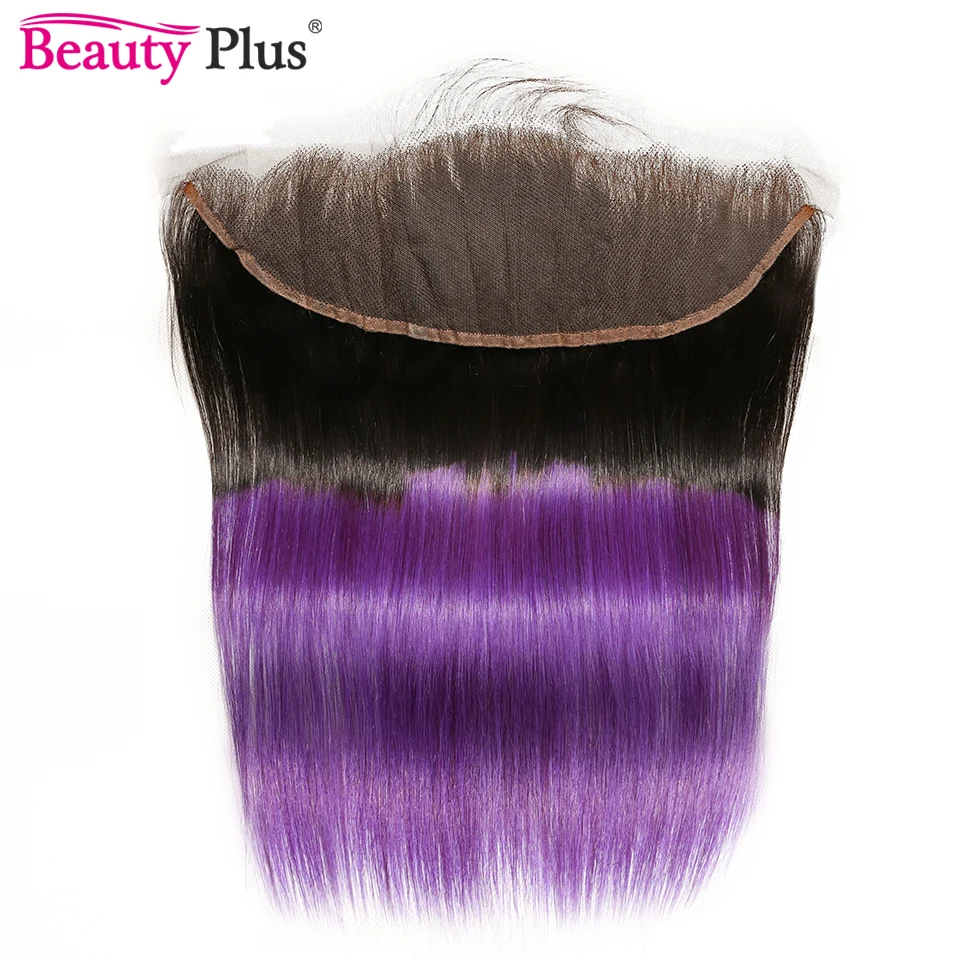 10-20 22 Ombre Lace Frontal 1B Violet Blue Brazilian Straight Hair 100% Remy Human Hair Teal Orange Lace Frontal for Black Women